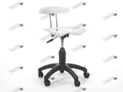 Amortisörlü Çalışma Sandalyesi Plastik Oturaklı - Beyaz - Plastik Ayak