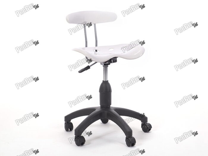 Amortisörlü Çalışma Sandalyesi Plastik Oturaklı - Beyaz - Plastik Ayak