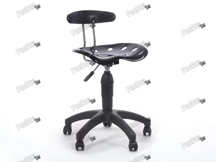Amortisörlü Çalışma Sandalyesi Plastik Oturaklı - Siyah - Plastik Ayak