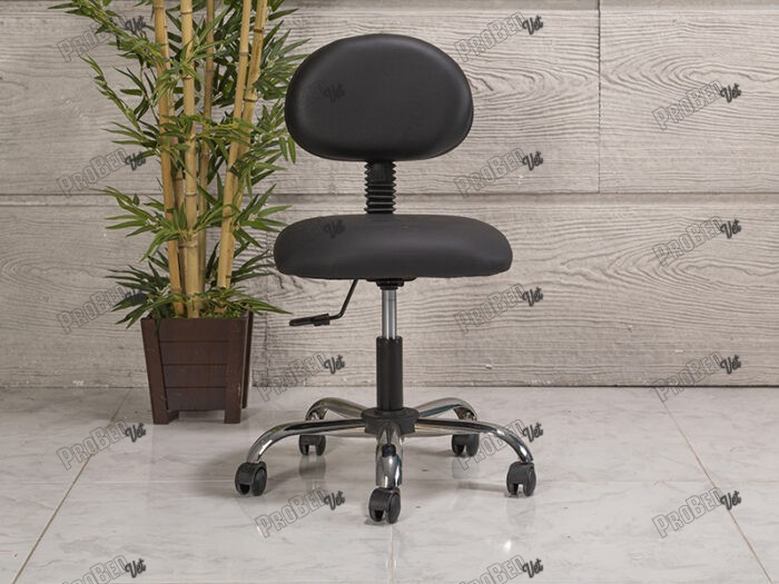 Amortisörlü Çalışma Sandalyesi Siyah - Kromajlı Ayak